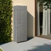Hivvago Outdoor Garden 71 Inch Tall Storage Cabinet, 2 Doors, Gray Rattan