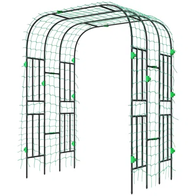 Hivvago Outdoor Garden Arch With Climbing Plant Support In Green