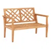 Hivvago Outdoor Garden Bench 2-person Teak Wood Bench With Comfy Armrests And Backrest
