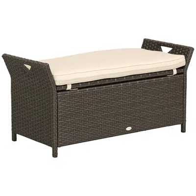 Hivvago Outdoor Garden Bench With Lift-top Storage In Gray