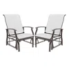 Hivvago Outdoor Glider Chairs Set Of 2 With Ergonomic Backrest And Seat In White