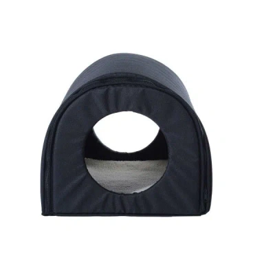 Hivvago Outdoor Heated Cat House With Warm Padded Bed In Black