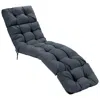 Hivvago Outdoor Lounge Chaise Cushion With String Ties For Garden Poolside-gray