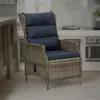 Hivvago Outdoor Manual Reclining Chair, 2 Cushions, Brown Woven Poly Rattan
