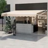 Hivvago Outdoor Manual Retractable Awning Cover Shelter Patio Sun Shade-beige