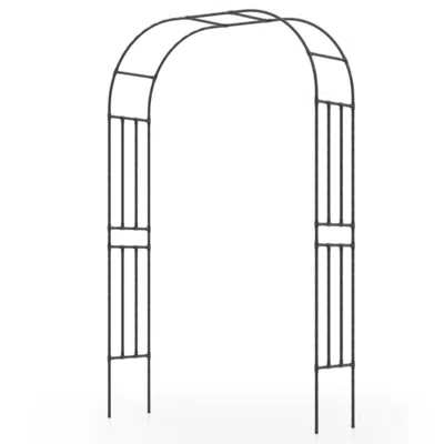Hivvago Outdoor Metal Garden Arch Trellis For Climbing Plants Grape Vine Flower In Black