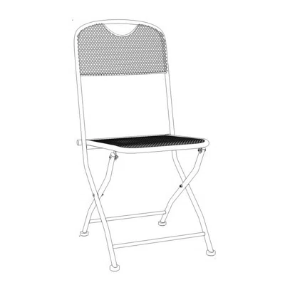 Hivvago Outdoor Patio Chair Set Of 2, Open Cutout Back, Foldable Gray Metal In Silver