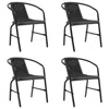 Hivvago Outdoor Patio Chair Set Of 4, Stackable, Plastic Rattan, Metal, Black In Black