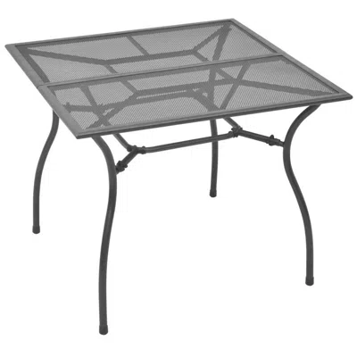 Hivvago Outdoor Patio Dining Table, 35 Inch Square Mesh Top Classic ...