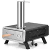 Hivvago Outdoor Pizza Oven Portable Wood Pellet Pizza Stove With 12 Inch Round Rotatable Pizza Stone