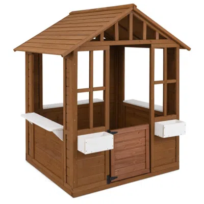 Hivvago Outdoor Playhouse With Serving Stations And Door For 2+ Years Old
