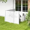 Hivvago Outdoor Pvc Air Conditioner Fence With 20 Inch Long Stakes-white