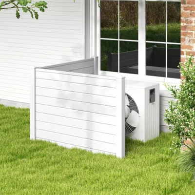 Hivvago Outdoor Pvc Air Conditioner Fence With 20 Inch Long Stakes-white