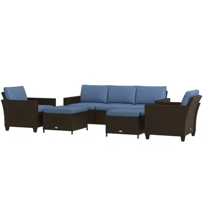 Hivvago Outdoor Rattan Seating Set With 5 Pieces In Brown