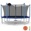 Hivvago Outdoor Recreational Trampoline With Ladder And Enclosure Net