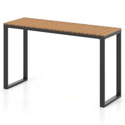 Hivvago Outdoor Rectangle Console Table With Long-lasting Wpc Tabletop