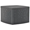 Hivvago Outdoor Side End Table, 21 Inch Square Rattan Design, Anthracite Gray In Black
