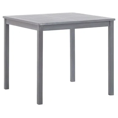 Hivvago Outdoor Side End Table, 32 Inch Square Slatted Top, Sanded Gray Finish
