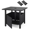 Hivvago Outdoor Side Table With 1.89" Umbrella Hole Patio Umbrella Table Base Stand In Black