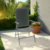 Hivvago Outdoor Stackable Reclining Chair Set Of 2, Dark Gray Mesh Steel Frame