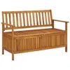 Hivvago Outdoor Storage Bench, Slatted, 47 Inch Natural Brown Acacia Wood In Brown