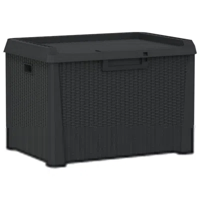 Hivvago Outdoor Storage Box, 33 Gallon Capacity 29 Inch Weather Resistant Gray In Black