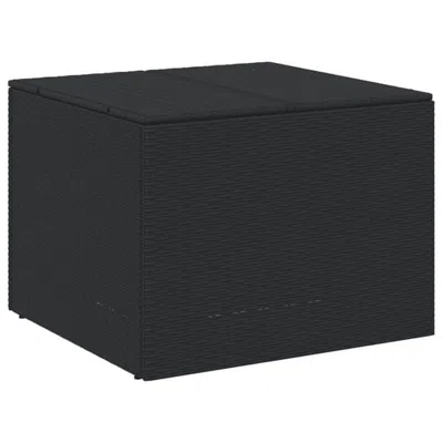 Hivvago Outdoor Storage Box, Water Resistant Inner Bag 32 Inch Black Pe Rattan