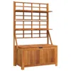 Hivvago Outdoor Storage Box With Trellis N Shelves, 63 Inch, Brown Acacia Wood In Brown