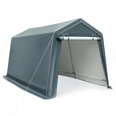 Hivvago Outdoor Storage Shed With Roll-up Zipper Door In Gray