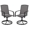 Hivvago Outdoor Swivel Chairs Set Of 2 With High Back And Breathable Seat In Black