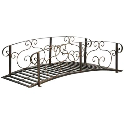 Hivvago Outdoor Vintage Bronze Arch 6-ft Garden Bridge With Side-rails In Brown