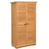 Hivvago Outdoor Wooden Garden Tool Storage Cabinet-natural