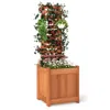 Hivvago Outdoor Wooden Raised Garden Bed With Trellis In Multi