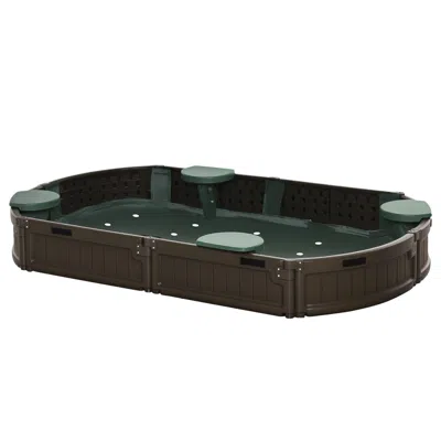 Hivvago Outdoor Wooden Sandbox With Protective Lid For Children