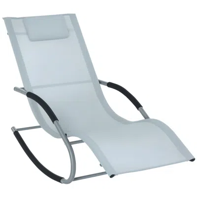 Hivvago Outdoor Zero Gravity Rocking Chair With Pillow In Blue