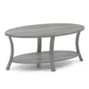 Hivvago Oval Coffee Table 2-tier Center Table With Storage Shelf