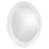 Hivvago Oval Mirror In A Glossy White Wood Frame In White