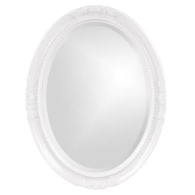 Hivvago Oval Mirror In A Glossy White Wood Frame