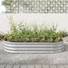 Hivvago Oval-shaped Large Metal Raised Garden Bed Herbs And Vegetable Planter - Silver