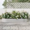 Hivvago Oval-shaped Large Metal Raised Garden Bed Herbs And Vegetable Planter - Silver