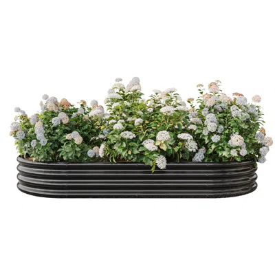 Hivvago Oval Shaped Metal Raised Planter Outdoor Garden Plant And Vegetable Bed - Black In Gray