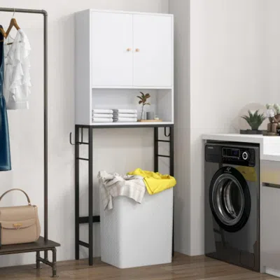 Hivvago Over The Toilet Storage Cabinet With 2 Doors And Adjustable Shelf-white