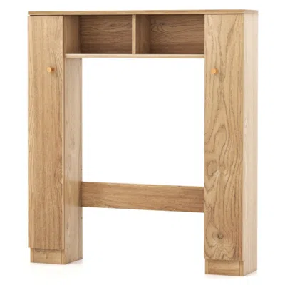 Hivvago Over The Toilet Storage Cabinet With 2 Open Compartments And 4 Adjustable Shelves-natural In Neutral