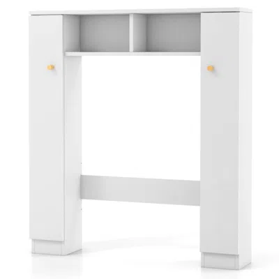 Hivvago Over The Toilet Storage Cabinet With 2 Open Compartments And 4 Adjustable Shelves-white