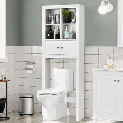 Hivvago Over The Toilet Storage Rack Bathroom Space Saver With Adjustable Shelf