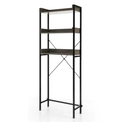 Hivvago Over The Toilet Storage Rack With Hooks And Adjustable Bottom Bar-gray