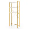 Hivvago Over The Toilet Storage Rack With Hooks And Adjustable Bottom Bar-white