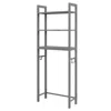 Hivvago Over-the-toilet Storage Shelf Space Saving Metal Bathroom Organizer Hooks-gray