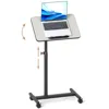 Hivvago Overbed Rolling Food Tray Table In White