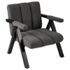 Hivvago Oversized Accent Chair With Metal Frame And Armrests In Gray